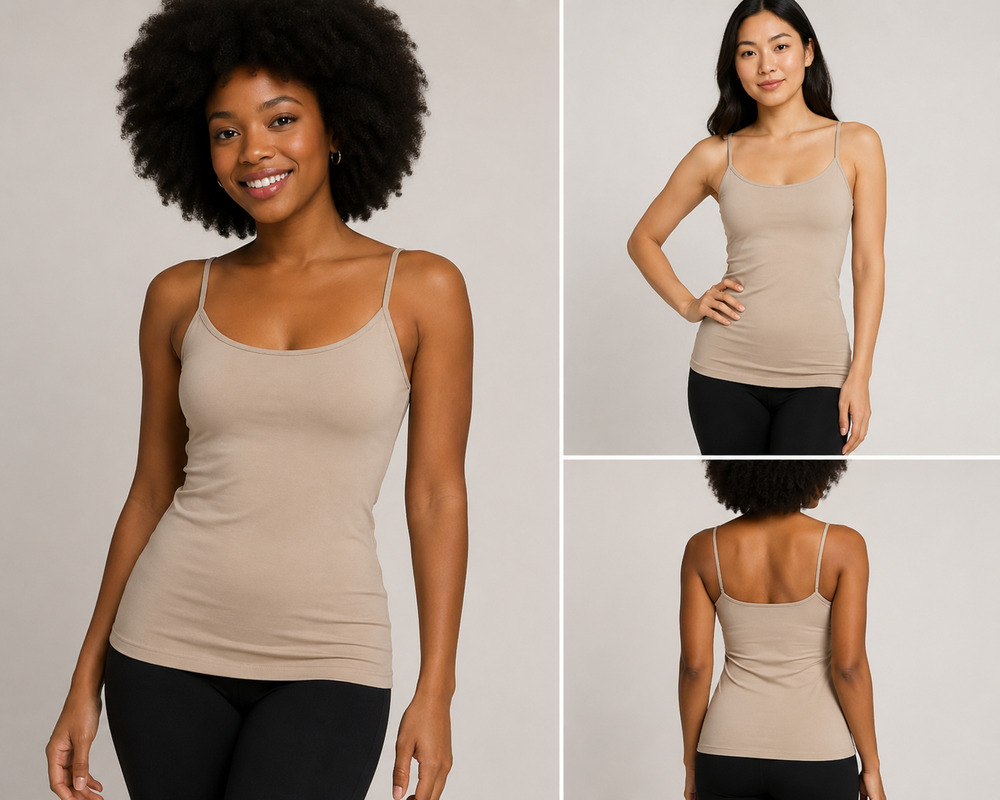 Lot of 7 Colorful Women’s Nude Camisole Tank Tops One Size Stretch New With Tags